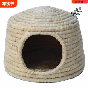 草编鸡窝下蛋窝搭建户外鸟窝草窝兔窝保暖荷兰猪窝兔子鸽子芦丁用