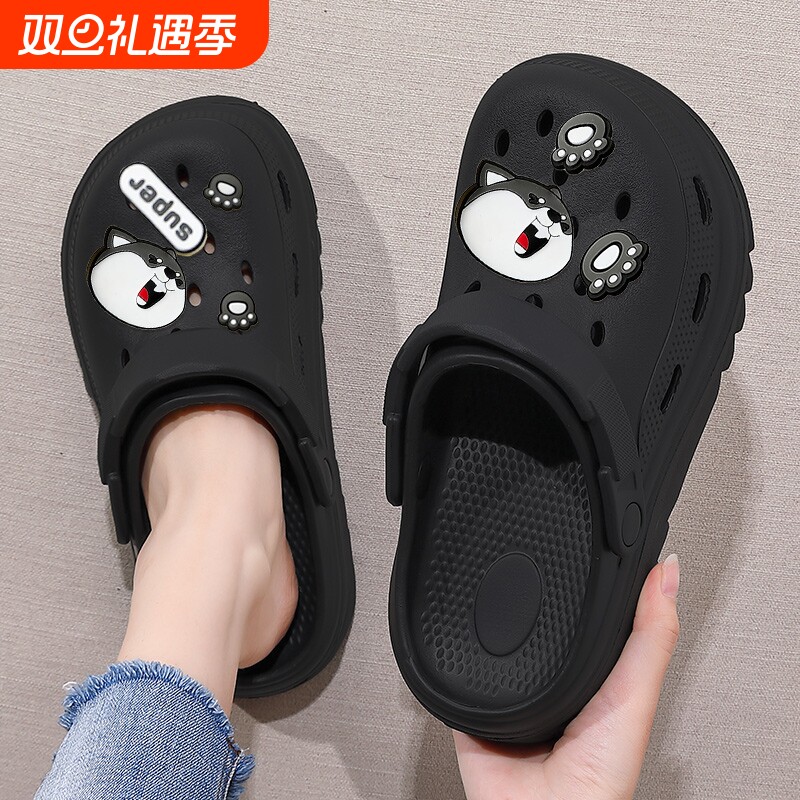 外穿洞洞鞋男款2024新款防滑夏季沙滩耐磨踩屎感男士凉拖鞋厚底