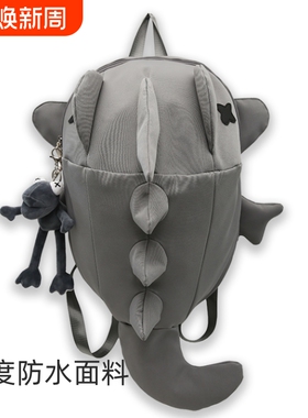 骑行双肩包男书包鲨鱼背包女头盔包摩托车全盔半盔防水平板可装