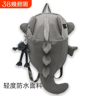 骑行双肩包男书包鲨鱼背包女头盔包摩托车全盔半盔防水平板可装