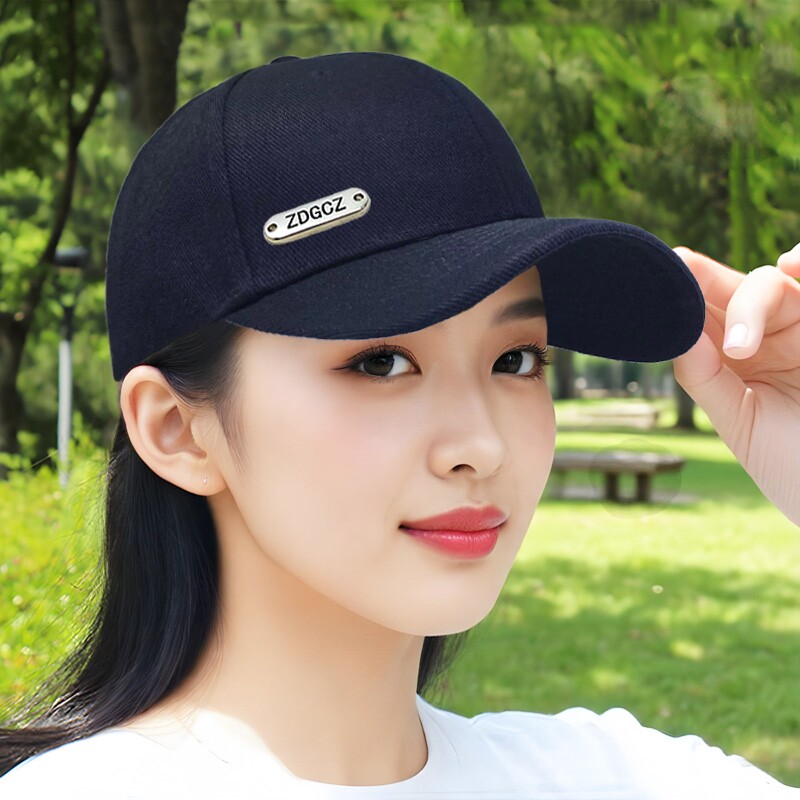 帽子女新款百搭显脸小鸭舌帽春秋户外防晒棒球帽四季可调节遮阳帽