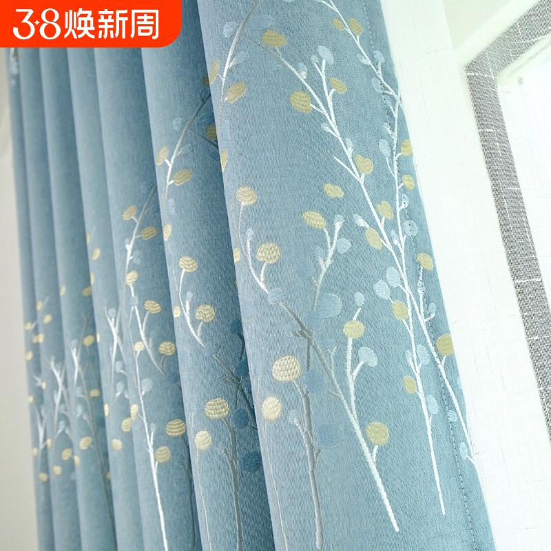 窗帘特价2026新款全卧室遮光北欧简约田园小清新隔热防晒租房挡光