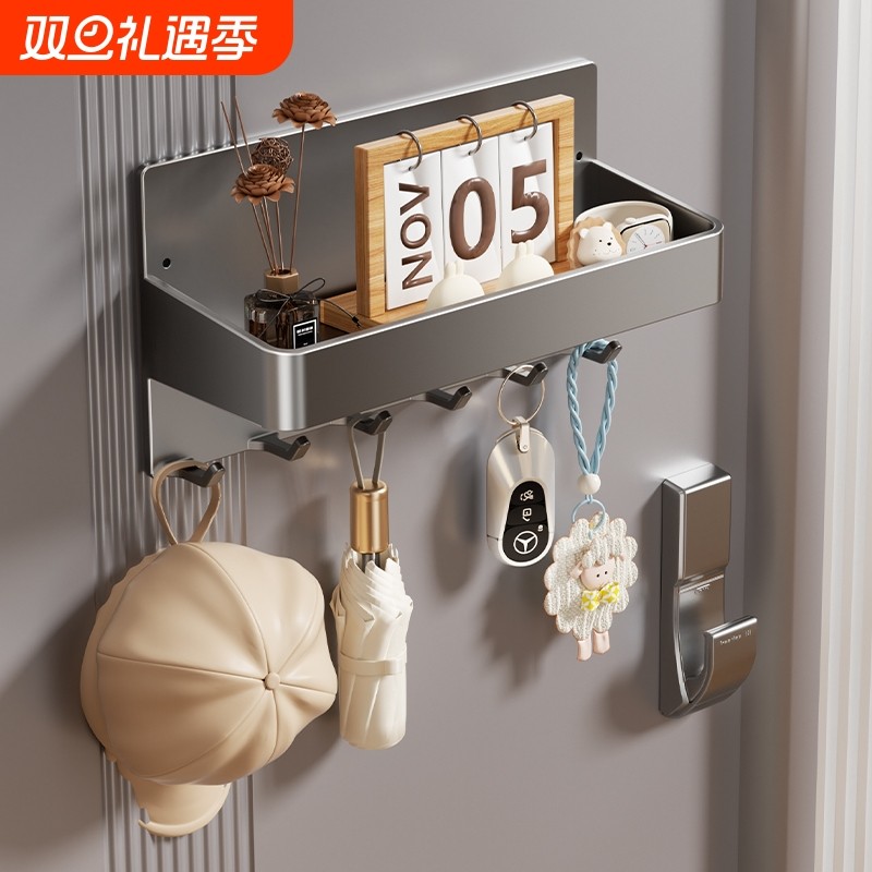 磁吸置物架壁挂入户门后玄关置物收纳钥匙挂钩拖鞋雨伞架磁铁冰箱