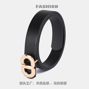 皮带女士双D扣字母腰带装饰配裙子百搭牛仔裤ins风气质新款时尚