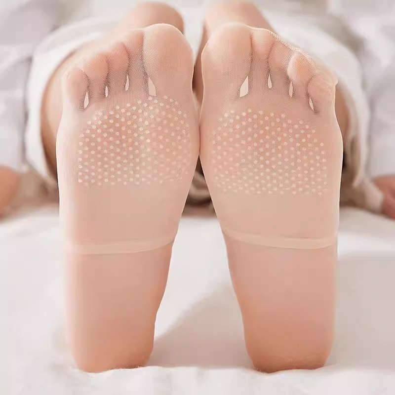 半掌丝袜夏季薄款袜子女防滑不掉肉色隐形短筒袜夏天半拖半截船袜