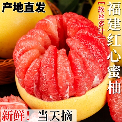 福建平和红心蜜柚子红肉新鲜当季三红琯溪应季水果葡萄文旦柚整箱