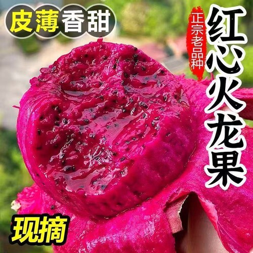 广西红心火龙果金都一号5斤新鲜蜜海整箱南红肉当季水果批发现摘