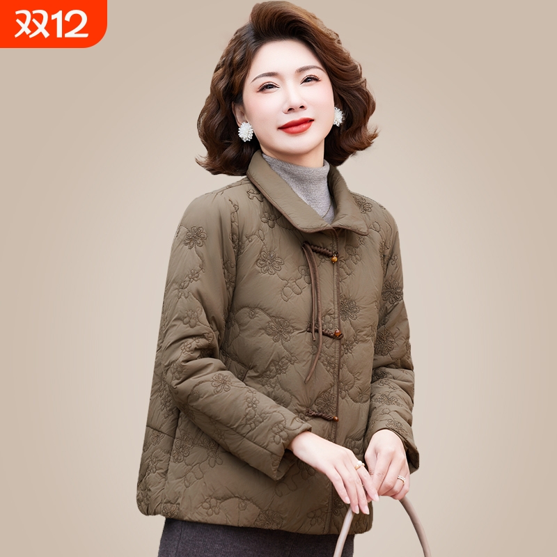 中老年妈妈秋冬棉服奶奶上衣休闲