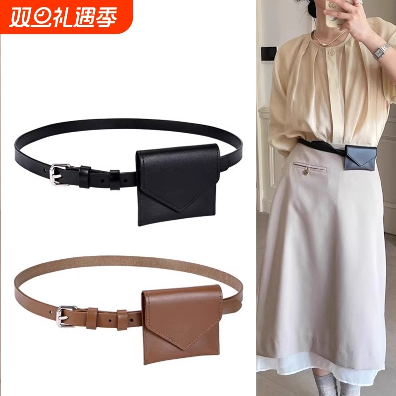 小腰包女生高级感网红凹造型搭配精致时尚迷你穿皮带装饰腰间挂包