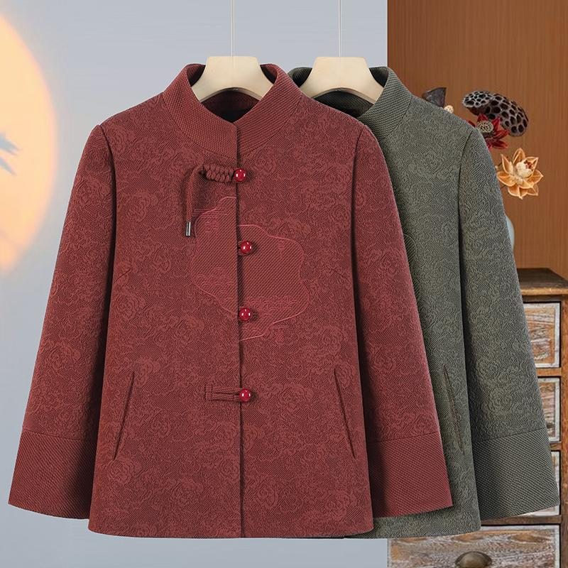 中老年人妈妈新中式国风外套2025女装奶奶喜婆婆唐装上衣开衫大气