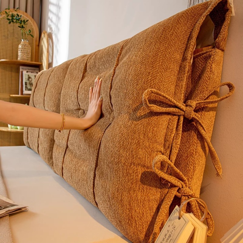 床头靠背雪尼尔软包防撞靠垫可拆洗卧室改造神器2025新款腰靠加高