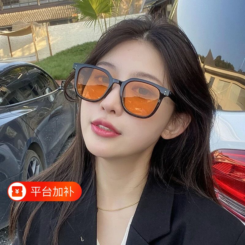 遮阳超轻眼镜腮红墨镜高级感方圆脸防紫外线太阳镜小脸镜片防蓝光
