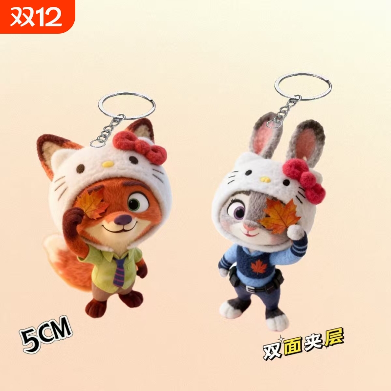 疯狂动物周边卡通朱迪可爱联动尼克情侣亚克力书包钥匙扣挂件礼物