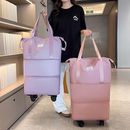 旅行包大容量女带滑轮轻便折叠手提行李袋短途拉杆箱旅行袋衣物