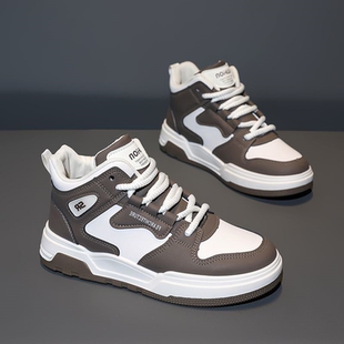 2025新款 一号学生运动潮鞋 潮流春季 空军男款 皮面休闲板鞋 高帮男鞋