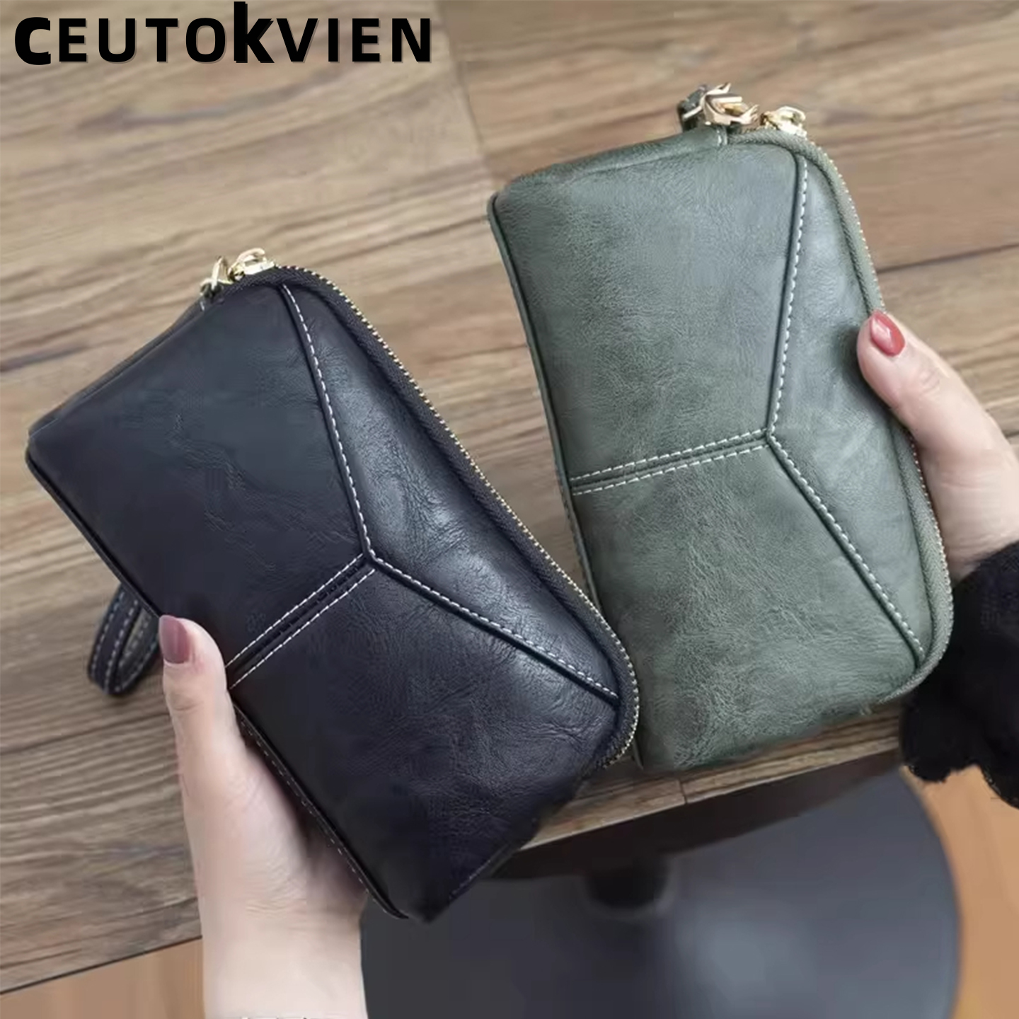 CEUTOKVIEN日韩长款女士女包简约百搭手拿包简约零钱手抓包