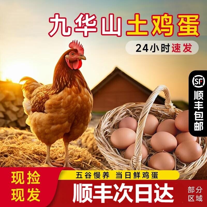 九华山皖南土鸡蛋乌鸡蛋60枚散养笨鸡蛋新鲜柴鸡蛋顺丰包邮