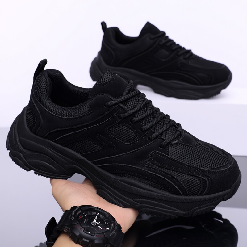 劳保男鞋冬季2025新款防滑耐磨厨房上班工作厚底增高运动老爹潮鞋