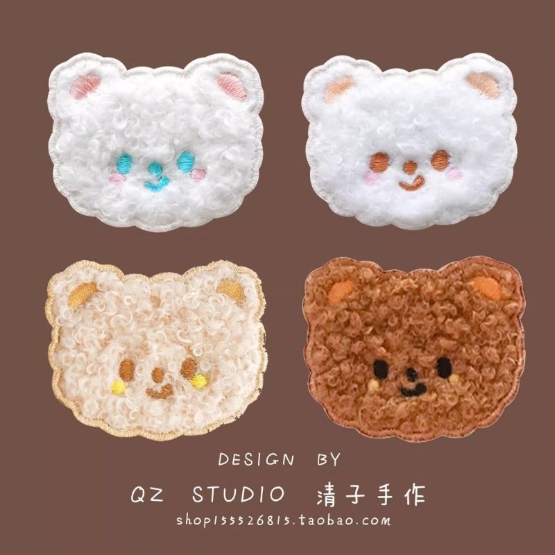 清子手作毛绒可爱熊 羊 儿童卡通发饰 刘海贴碎发贴魔术贴发夹