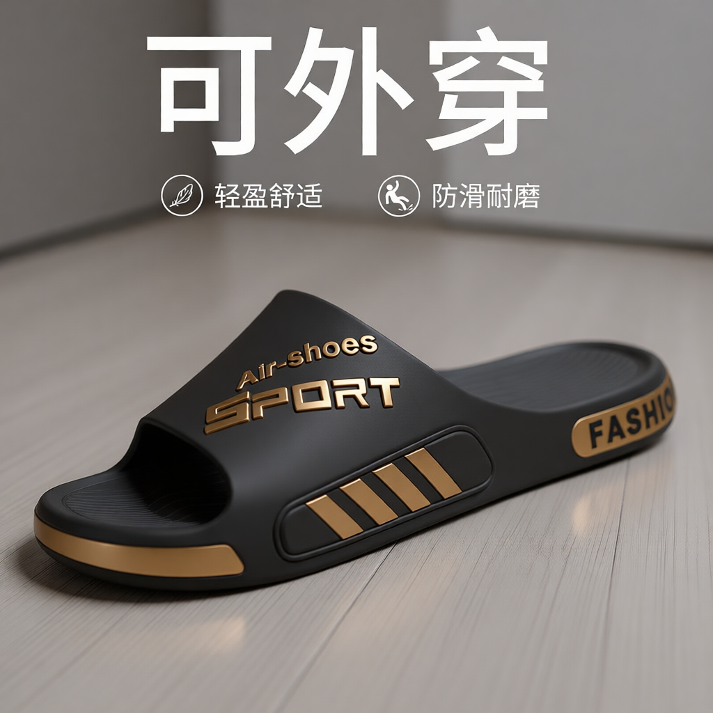 金色运动休闲拖鞋|超2.6万次加购