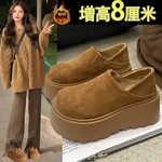 厚底增高勃肯鞋女鞋2025新款雪地靴乐福鞋加绒保暖博肯单鞋高跟