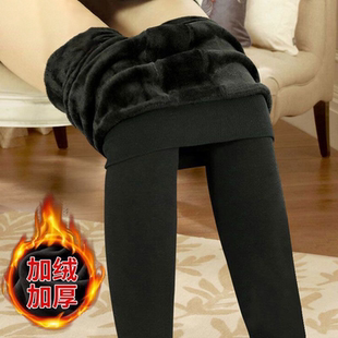 女秋冬连裤 子厚款 袜棉裤 踩脚保暖裤 紧身弹力秋裤 加绒加厚打底裤