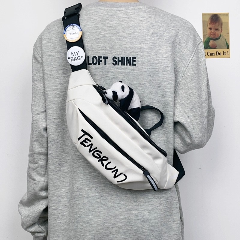 ins潮牌胸包男士日系休闲斜挎包