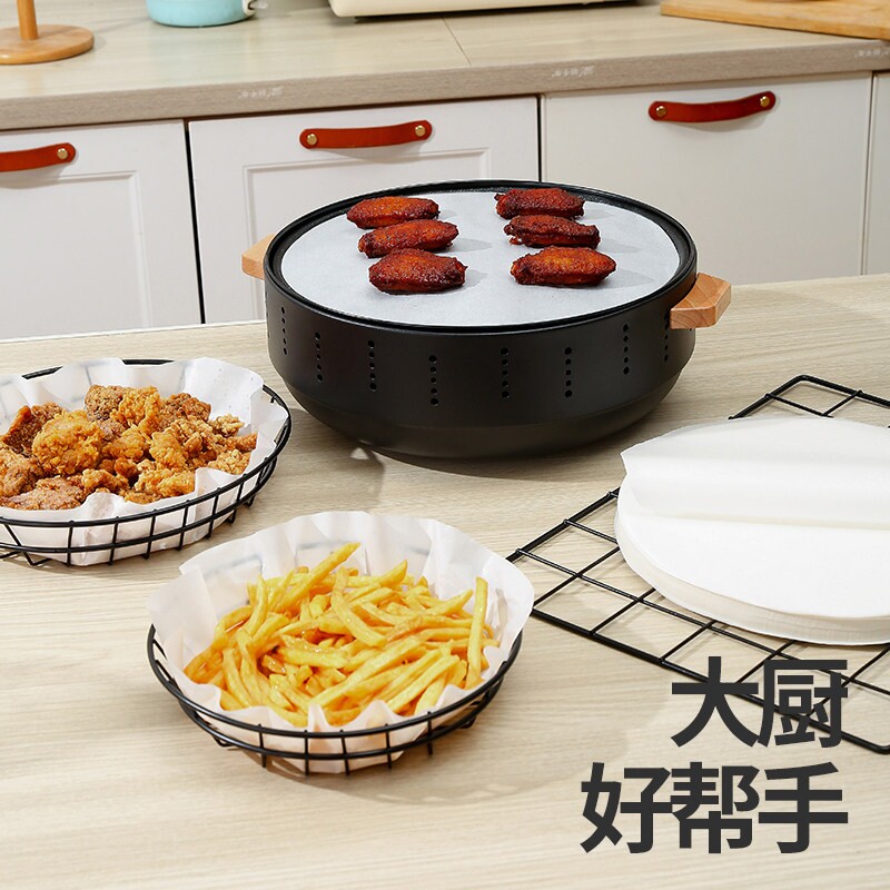 加厚圆形烧烤用纸上烤肉不粘家用吸油烘焙垫纸蛋糕烤箱硅油烤盘纸