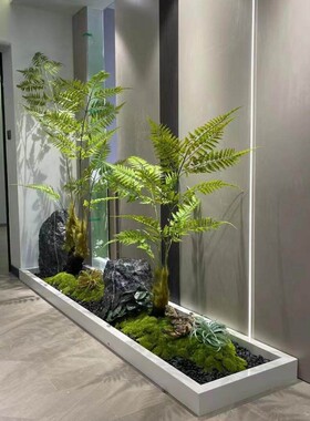 仿真微景观绿植造景围挡 边框 围边 实心大理石材质可裁切