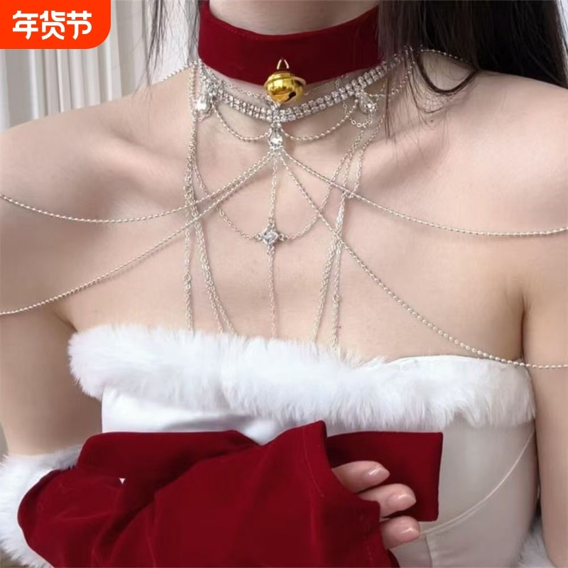 纯欲流苏项链女时尚气质辣妹身体链胸链性感比基尼立体后背链锁骨