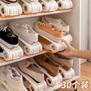 架省空间双层鞋 子置物架拖鞋 托架鞋 柜分层隔板放鞋 子收纳架鞋 鞋