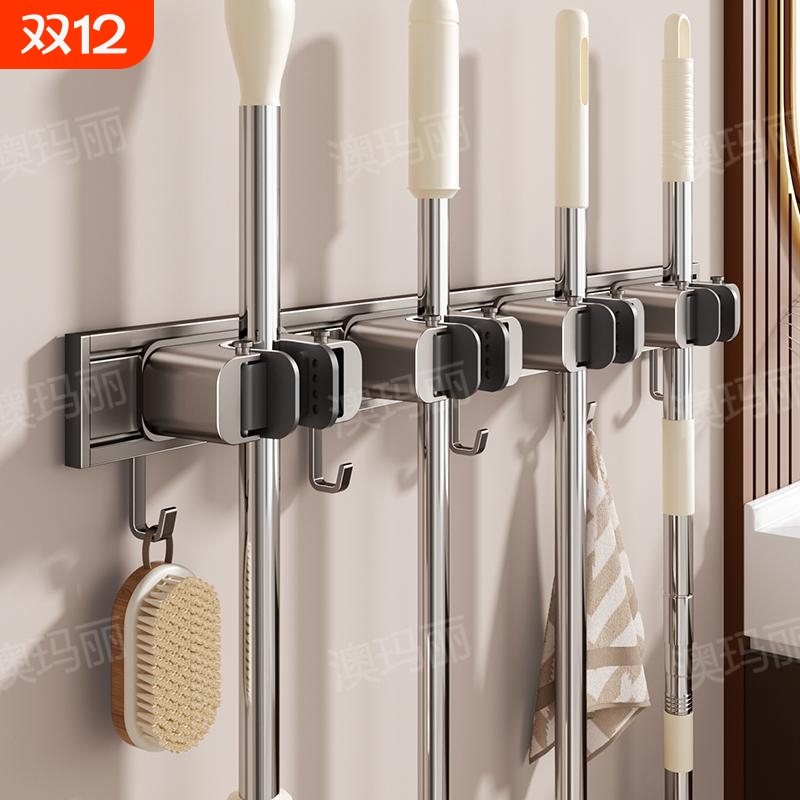 免打孔拖把挂钩固定架卫生间用