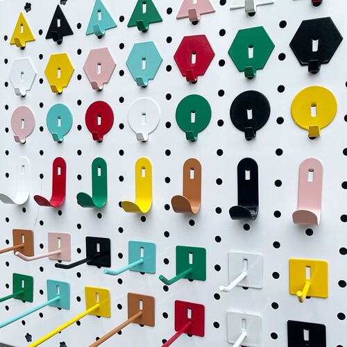 洞洞板挂钩配件6mm圆孔挂钩铁质金属彩色钩子墙面置物架收纳挂勾