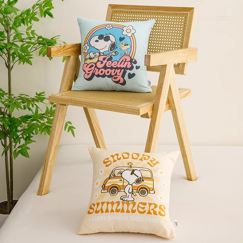 努比方形抱枕40*40cm-卡通可爱宿舍靠枕沙发卧室生日礼物可拆洗