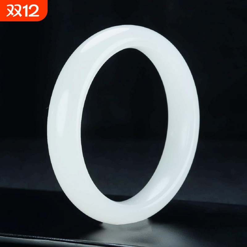 送证书天然新疆和田市方解石玉手镯羊脂白湖水绿玉石平安镯玉镯子