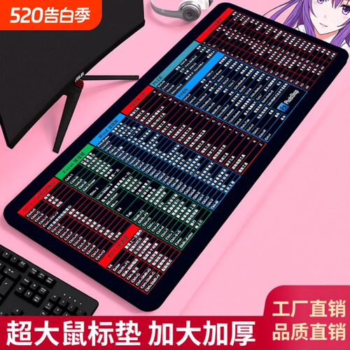 CAD快捷键超大鼠标垫防滑办公