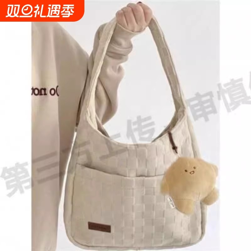 2025夏牛仔软皮三用背包包女大容量单肩托特包通勤斜挎包学生双肩