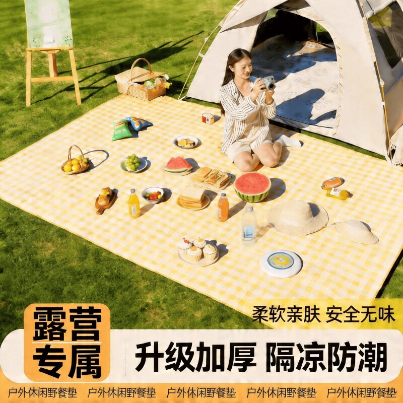 野餐垫防潮垫加厚便携户外露营野营沙滩草地野炊防水垫子帐篷地垫