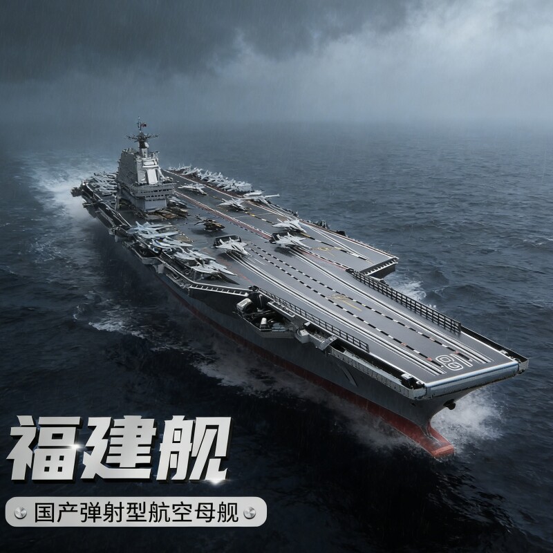 大型航空母舰拼装积木玩具福建舰高难度航母男孩辽宁舰礼物模型