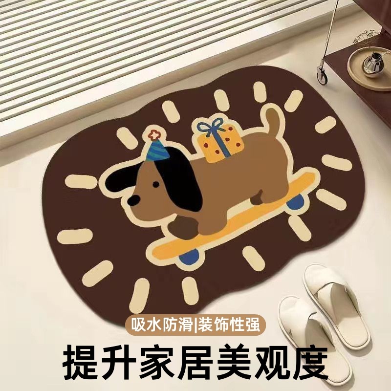 浴室地垫入户门垫地毯脚垫厕所卫浴卫生间吸水防滑垫垫子硅藻泥
