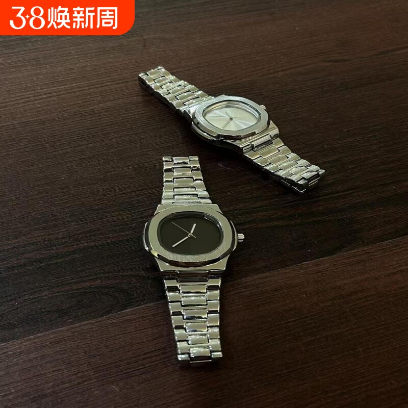 新款高端腕表休闲帅气男女同款时尚夜光防水鹦鹉螺钢带石英手表