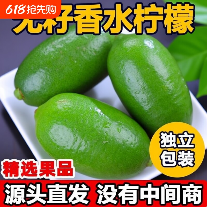 海南香水青柠檬无籽子弹头四季青柠5斤专用香柠檬新鲜鲜果奶茶店