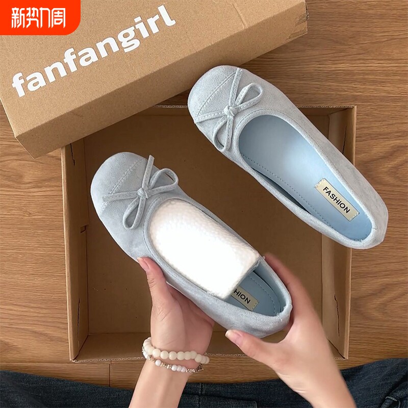 法式内增高芭蕾舞鞋女2026春季配裙子单鞋鞋子红色蓝色紫色浅口