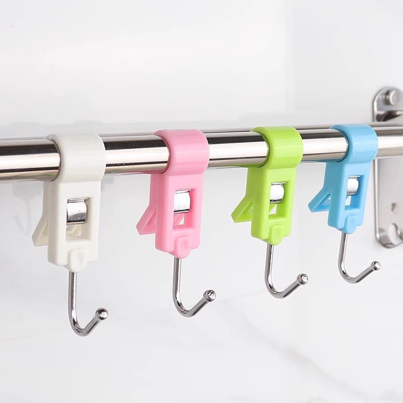 夹管挂钩厨房夹子可活动套塑料固定免打孔无痕夹杆旋转s型勾承重