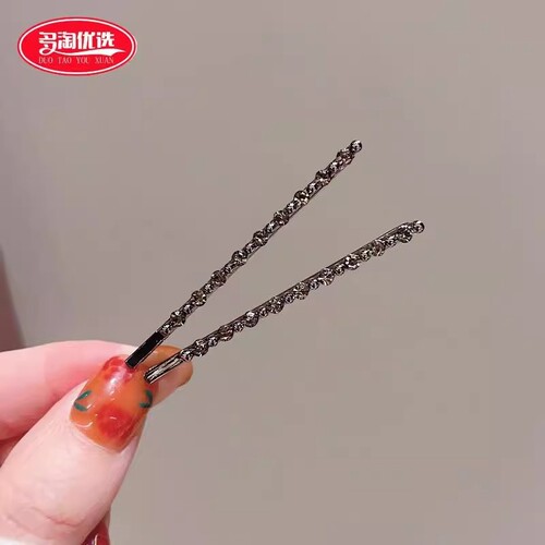 精致发卡女水钻一字夹高级感黑色侧边夹子头饰气质碎发刘海夹对夹