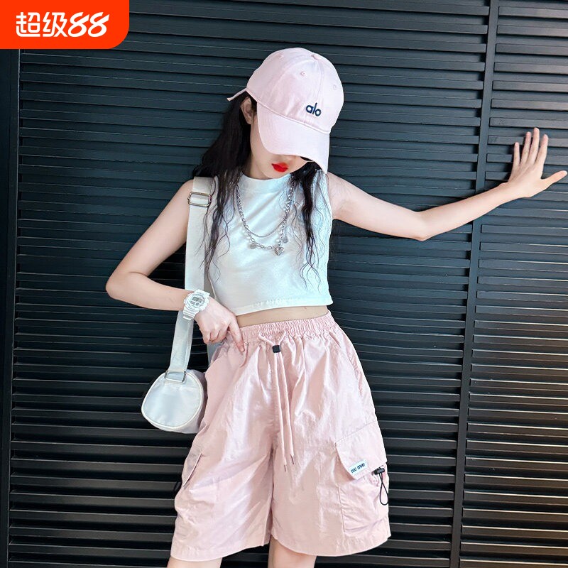 女童短裤速干夏季2026儿童工装五分裤初中生女孩大童裤子薄款外穿图片