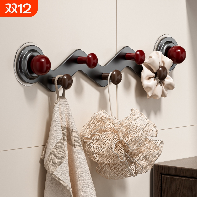 吸盘门后挂钩免打孔粘胶强力承重门后挂衣架子浴室置物架墙上排钩