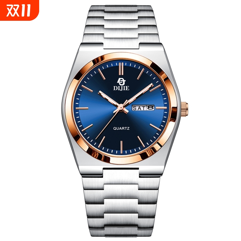 新款简约男士钢带手表休闲百搭时尚轻奢商务腕表方形潮流石英表