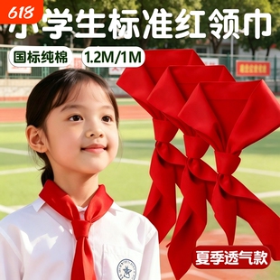 红领巾小学生标准款纯棉国标不掉色涤棉学生通用学习抗皱儿童加厚小学一年级学校同款高质量全棉少先队大号