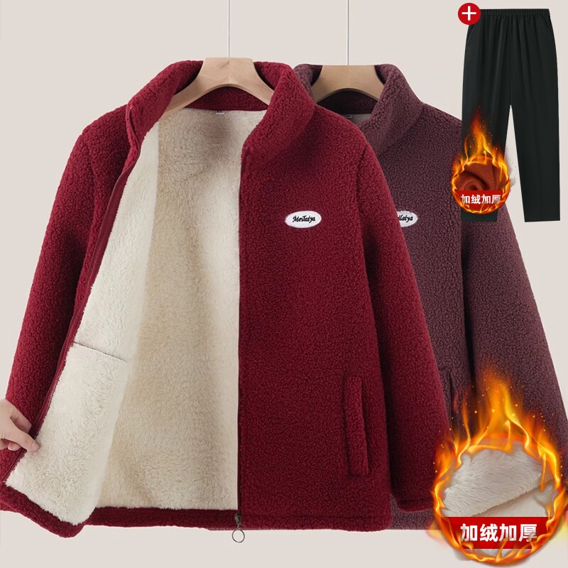 中老年妈妈冬季套装奶奶上衣休闲图片